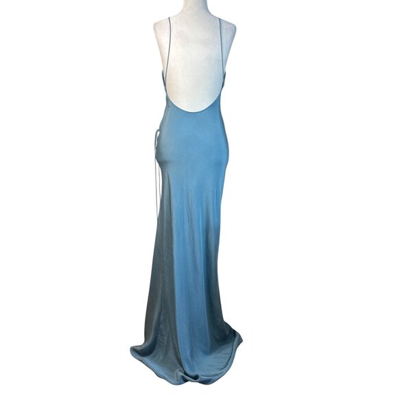 Christopher Esber Slope Tie Silk Dress in Mare 2 New Womens Long Maxi Gown - Picture 7 of 16